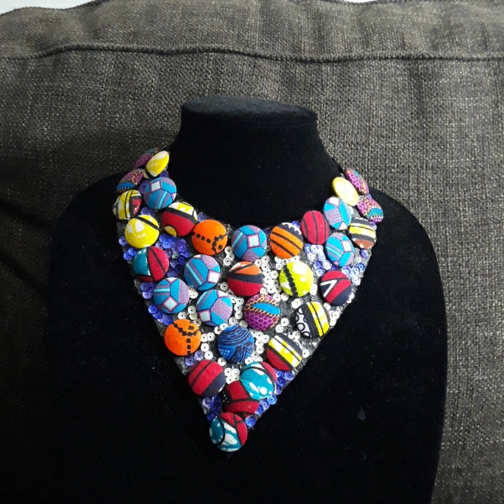 African print necklace